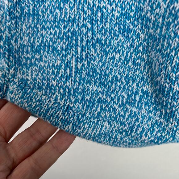 Chico's Blue and White Short Sleeve Knit Cotton Sweater Top Size 1 (U.S. Medium) - Picture 5 of 8